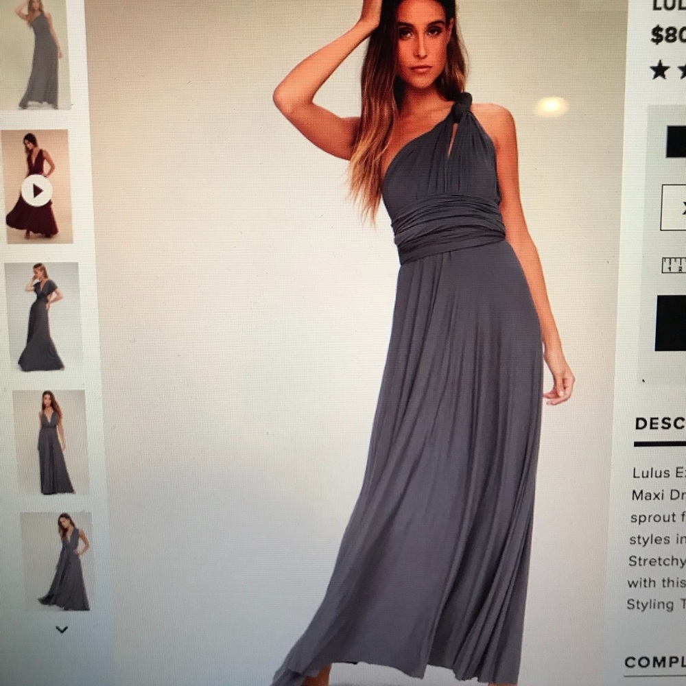 Lulus tricks of the trade dark grey maxi dress